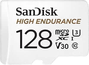 SanDisk High Endurance 128GB microSDXC card with Adapter for dash cams and security cameras, Black - SDSQQNR-128G-GN6IA